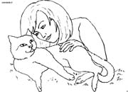donna e gatto