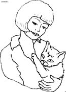 donna con gatto