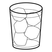 Pittogramma Cubetti di ghiaccio in un bicchiere
